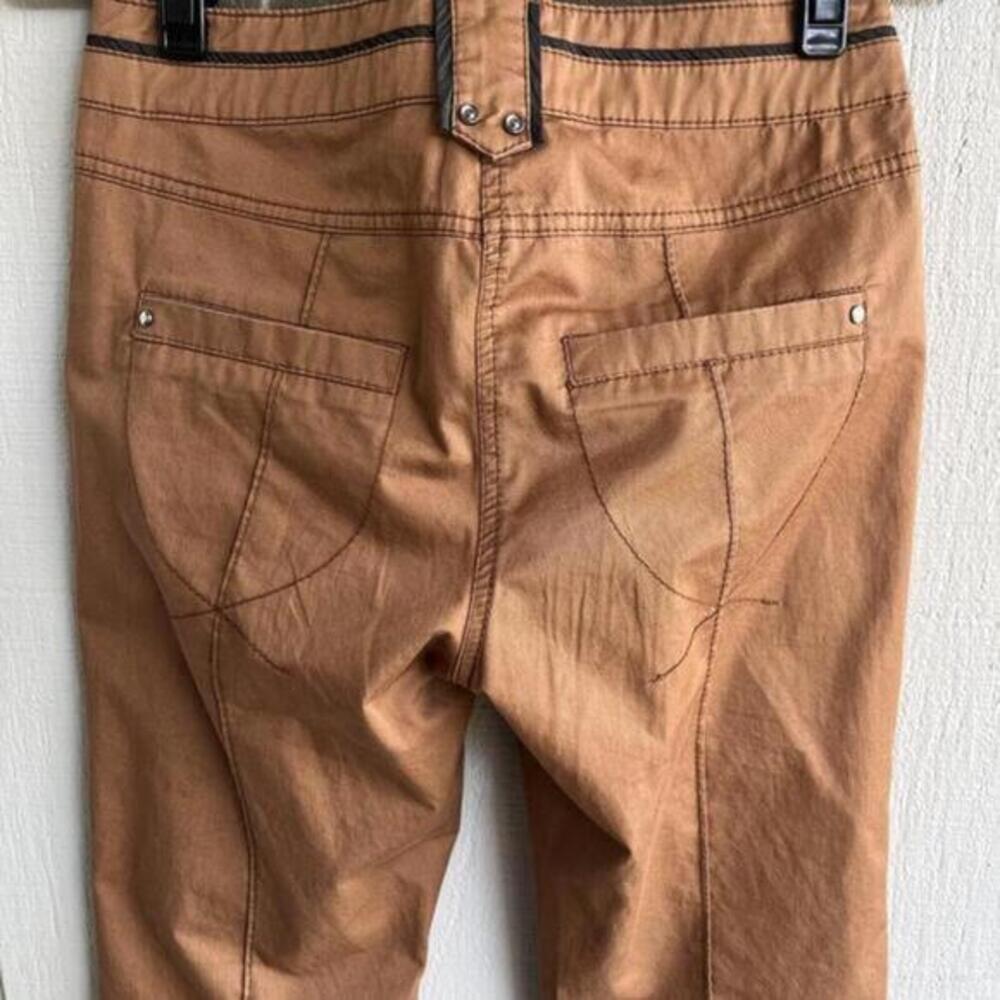 Crisca By Biba Cropped Cotton Twill Pants With Zipper Ankle Women’s Size 34 - Picture 6 of 9